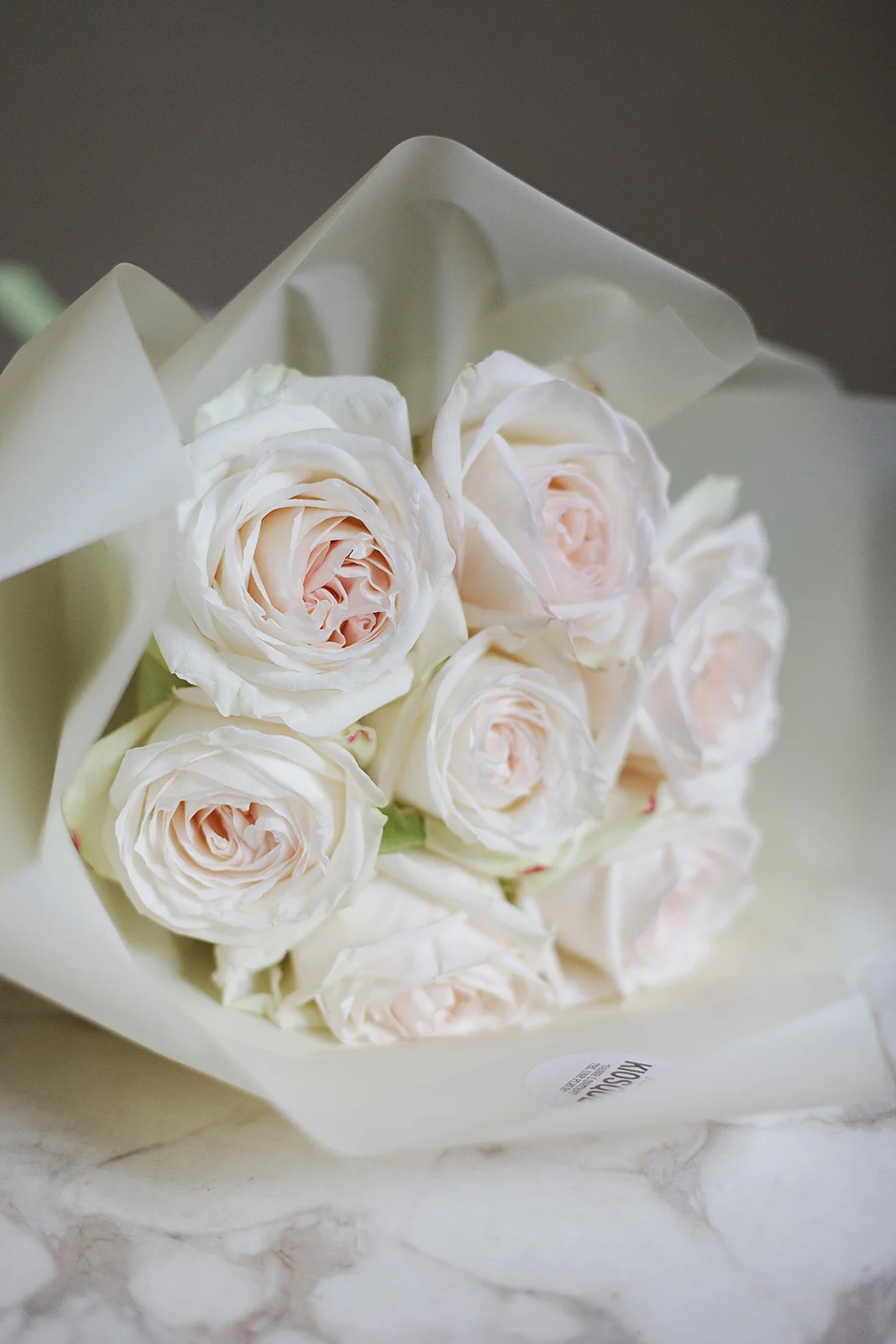 Монобукет из пионовидной розы Уайт Охара