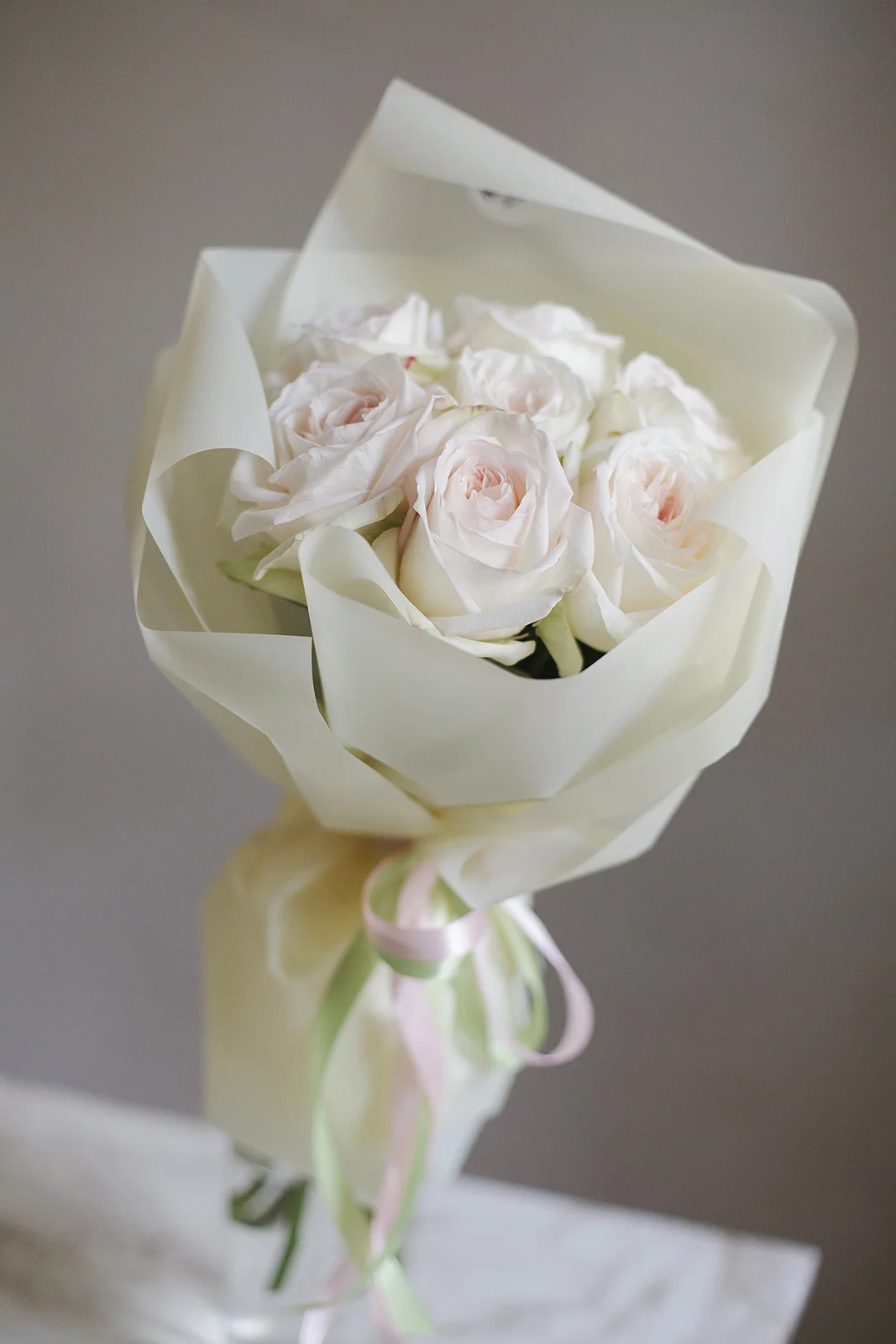 Монобукет из пионовидной розы Уайт Охара