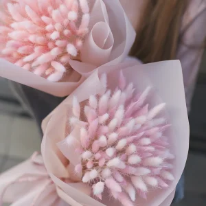 Букет из сухоцветов из лагуруса и фаляриса