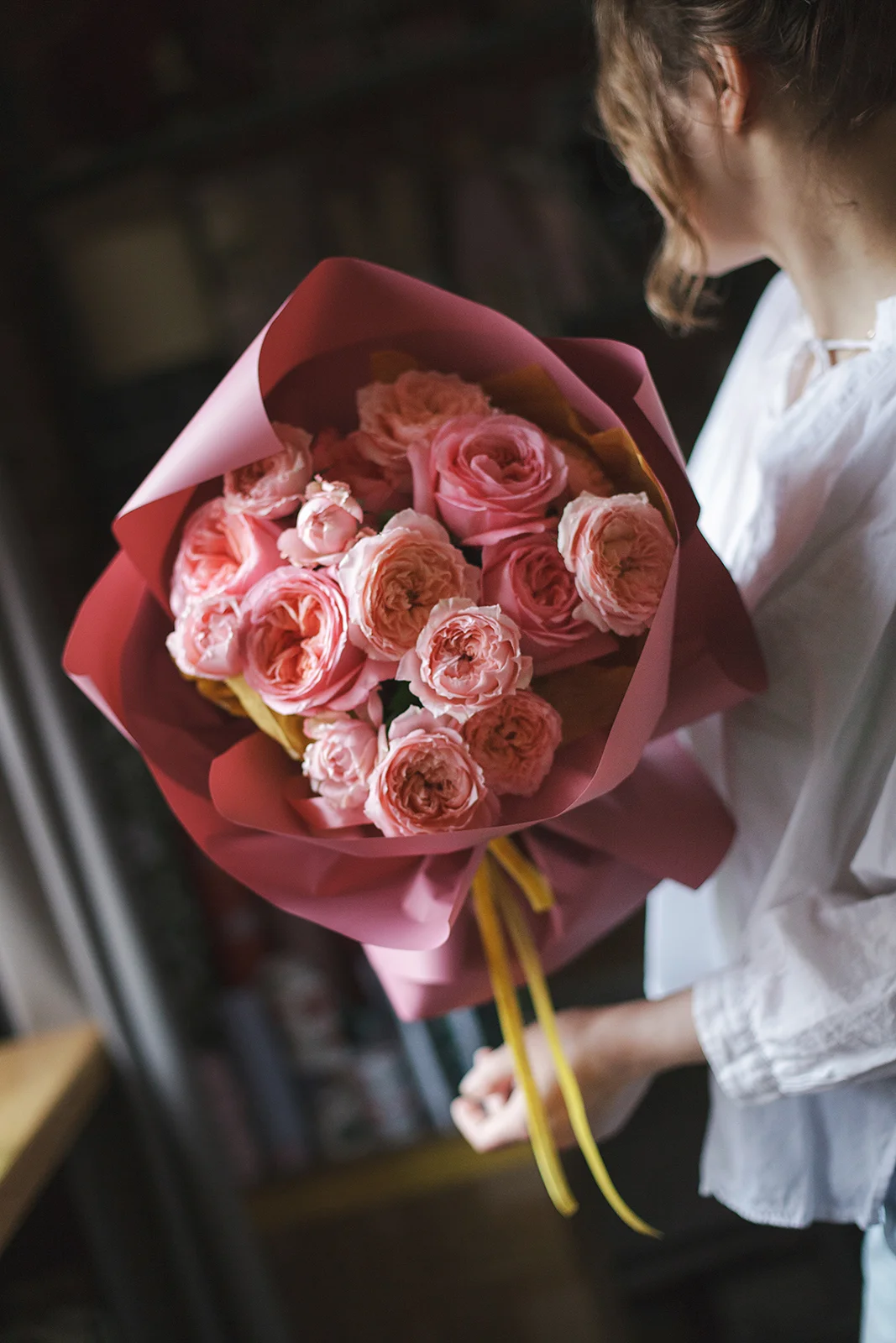 Букет из пионовидных роз Пинк Экспрешн и Джульетта