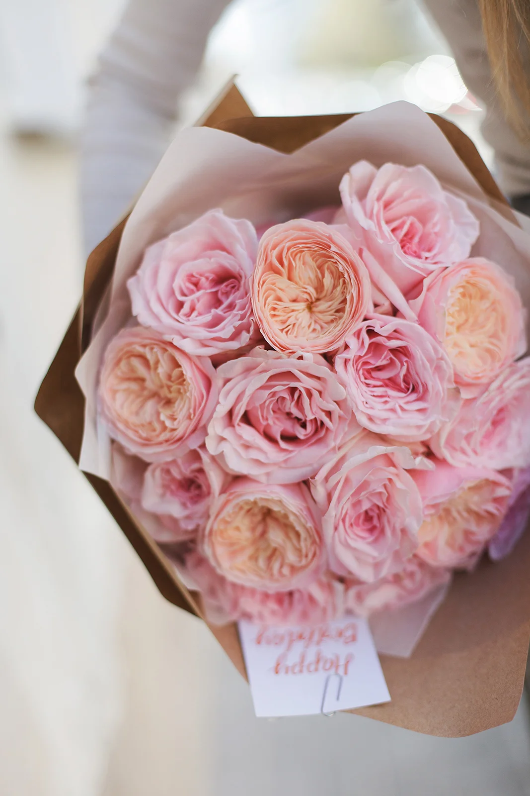 Дуобукет из пионовидной розы Харпер и Пинк Охара