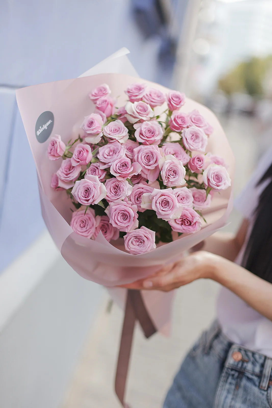 Монобукет из садовых роз Лейла