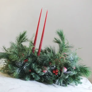Новогодняя композиция из нобилиса со свечами Shishi
