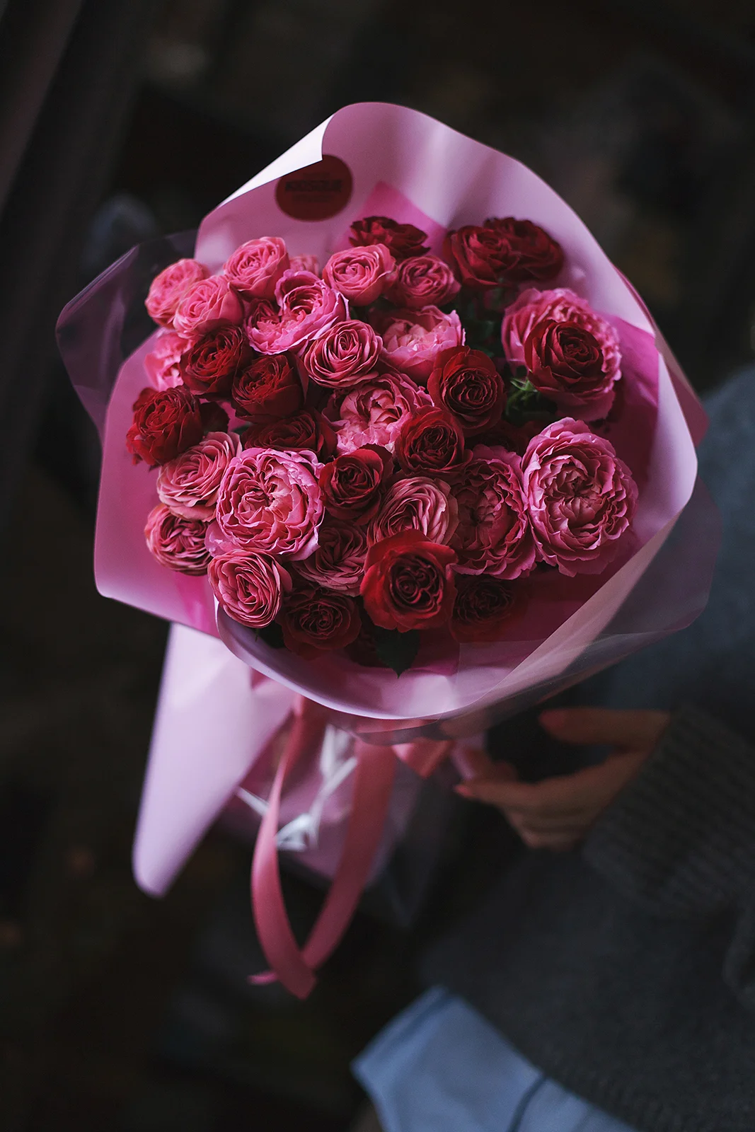 Дуо букет из пионовидных роз